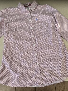 Ariat Geometric Print Button-Up Shirt in Pink